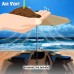 Sunrise Outdoor Patio 9' Aluminum Solar Powered Patio Umbrella with 8 ribs, 24-LED-Lights Parasol Sunshade with Crank ( Burgundy)   570343554